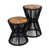 Plateau en teck / base noire