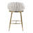 26'' Counter Height Bar Stools Velvet Kitchen Island Counter Bar Stool With Hand- Wave Back,Golden Chromed Base And Footrest-526020100