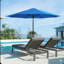 Parasol de patio bleu avec manivelle. Inclinaison *. Auvent résistant aux rayons UV pour la piscine. Cour arrière et patio (sans base)-1683910667-1683910669