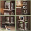 Bibliothèque rotative en bois massif Nut-Brown