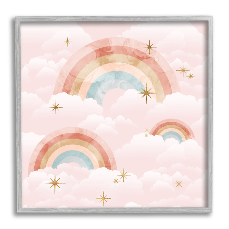 Pastel Rainbows in cmw-064, art mural personnalisé, Oui, Estampe numérique Farmhouse, H 17 po x l 17 po