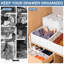 Organisateur de tiroir pour vêtements, lot de 12 bacs de rangement pour sous-vêtements, organisateurs de placard en tissu pliables et rangement, blanc-281971955-281971964