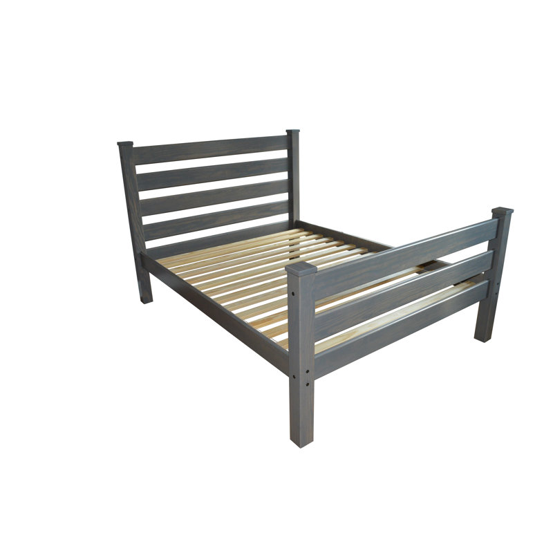 Lit standard en bois massif, Rouge, Double