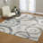 Barcelona Circles Beige/Gray Polyester/Polypropylene Tufted High-Low Area Rug Collection-99169268