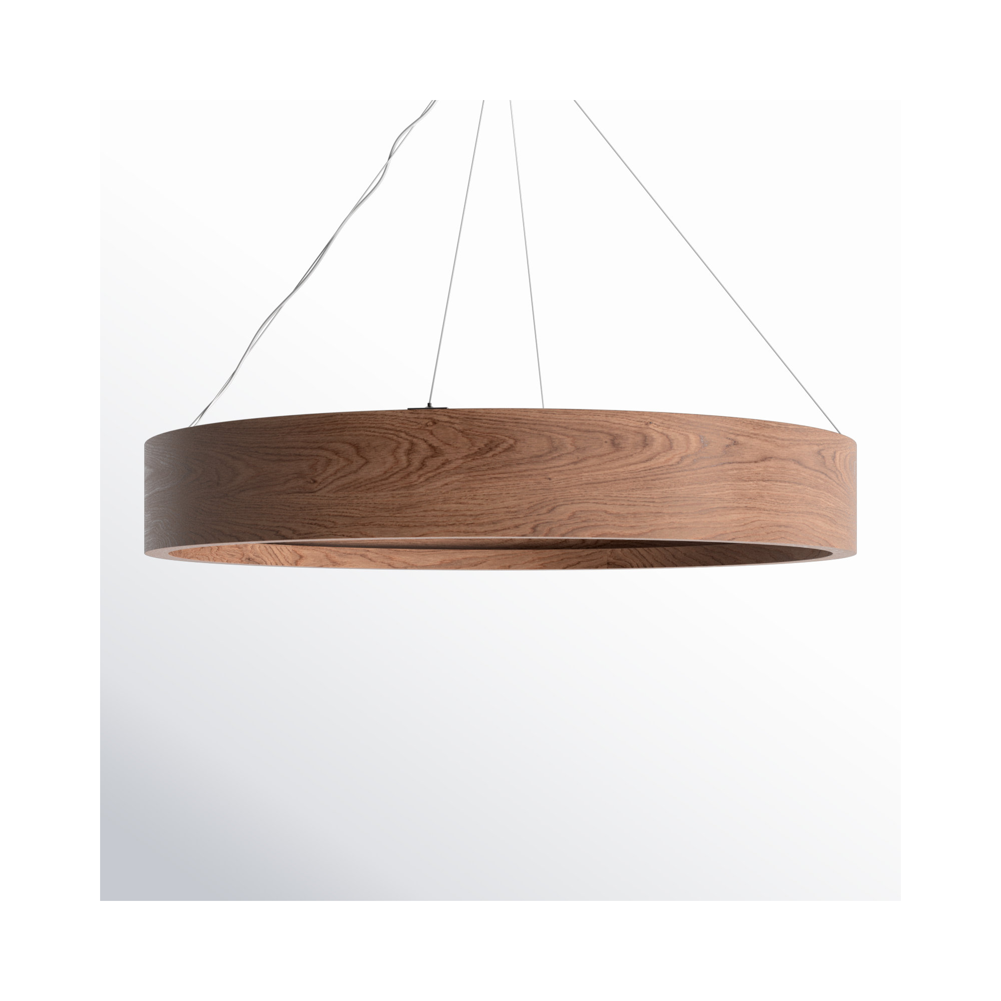 Lottie Single - Light Chandelier, Dark Walnut, 25" H x 48.5" W x 48.5" D