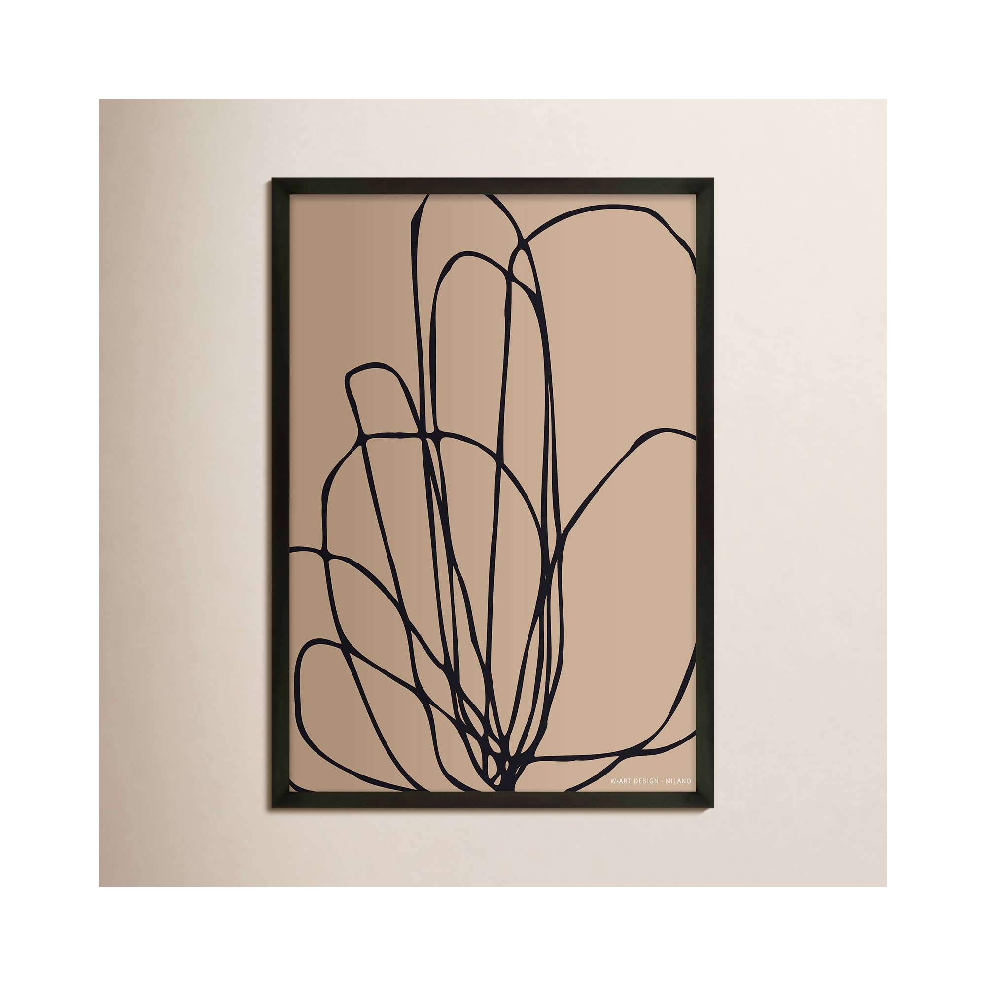 Tracings 3 by Romina Gadler, 25" H x 17.5" W x 1.25" D, Black Framed Paper