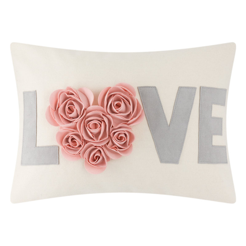  Housse de coussin en toile appliquée, Rose