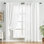 Rideaux transparents blancs non transparents de 52 po x 84 po avec 2 panneaux de rideaux transparents filtrant la lumière pour rideaux de chambre à coucher