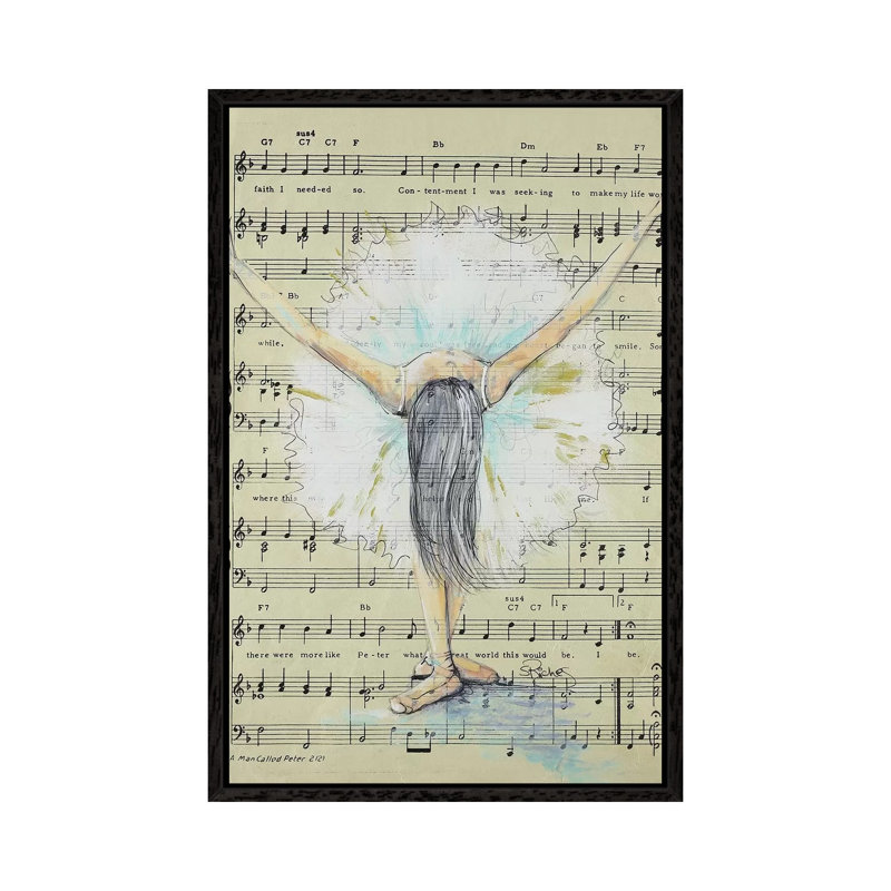 Painted Dancer by Sara Riches - Gallery-Wrapped Canvas Giclée on Canvas, 66.04 cm H x 45.72 cm W, Black Framed