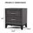 Two Tone Design 1Pc Nightstand Two Drawers Wooden Legs Gray Finish Bedroom Furniture-1251655823