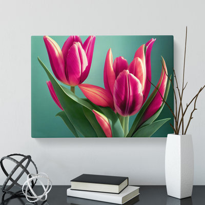 Picturesque Tulip Flowers - Wrapped Canvas