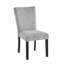 Ensemble de deux chaises d'appoint de salle à manger rembourrées en bois et tissu gris clair et noir