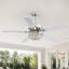 Ventilateur de plafond 52 "en cristal Fandelier avec lumière, ventilateur de lustre moderne avec moteur à courant continu réversible et télécommande pour la salle à manger de la chambre à coucher