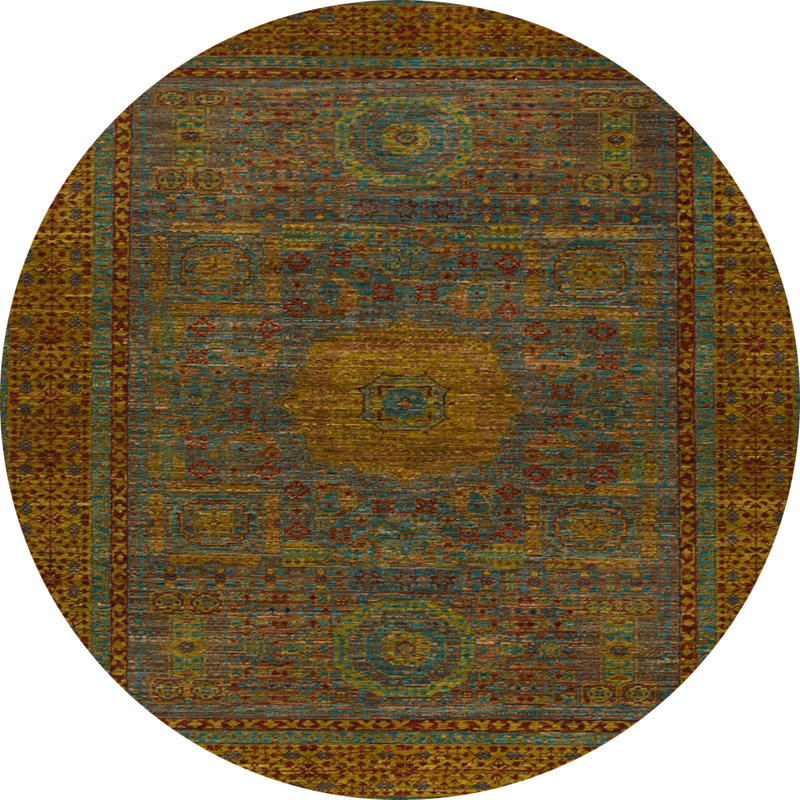 Abstract Indoor Rug, Round 7'