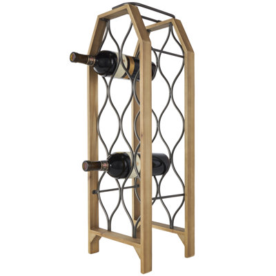 Esinam 8 Bottle Tabletop Wine Bottle Rack Brown