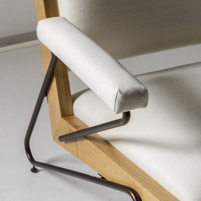 Armchair, White Acrylic Fabric.