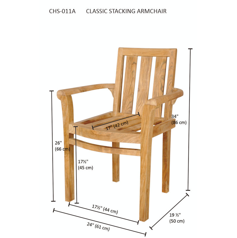 Classic Outdoor Teak Dining Armchair
