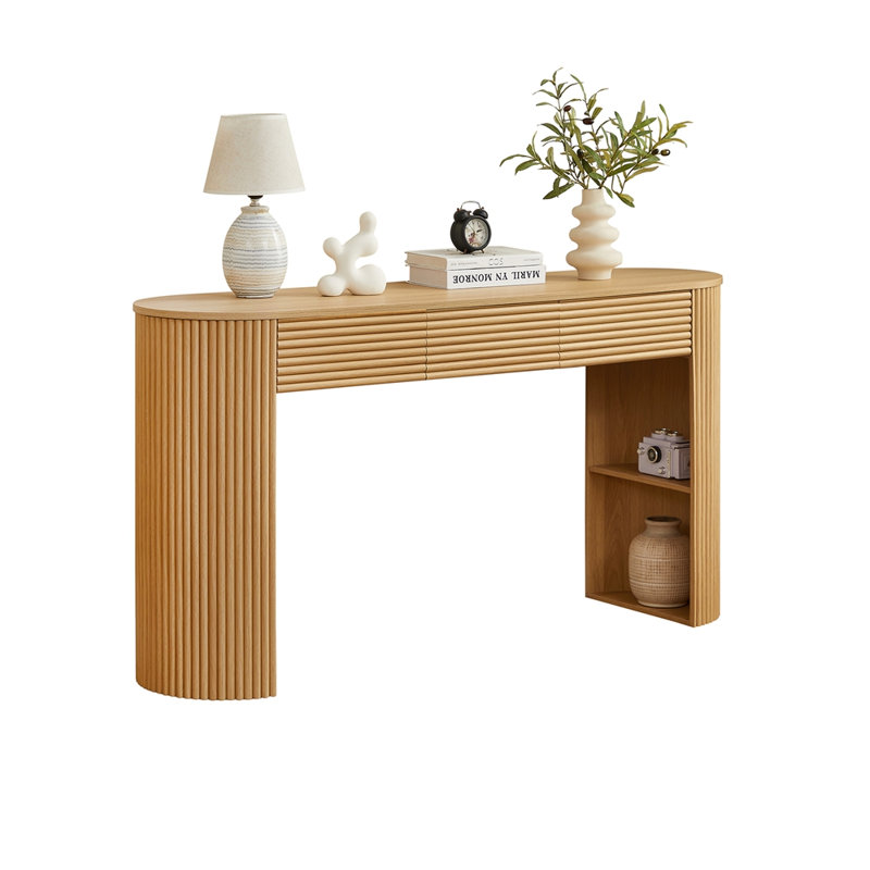 Console moderne à 3 tiroirs Nara, Natural, Natural, Natural