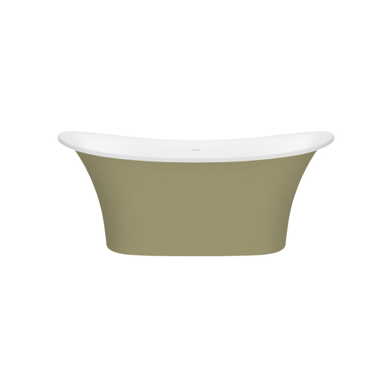 Toulouse 59.75 in. L Freestanding Soaking Tub, Gloss White, Yellow Gray - Matte