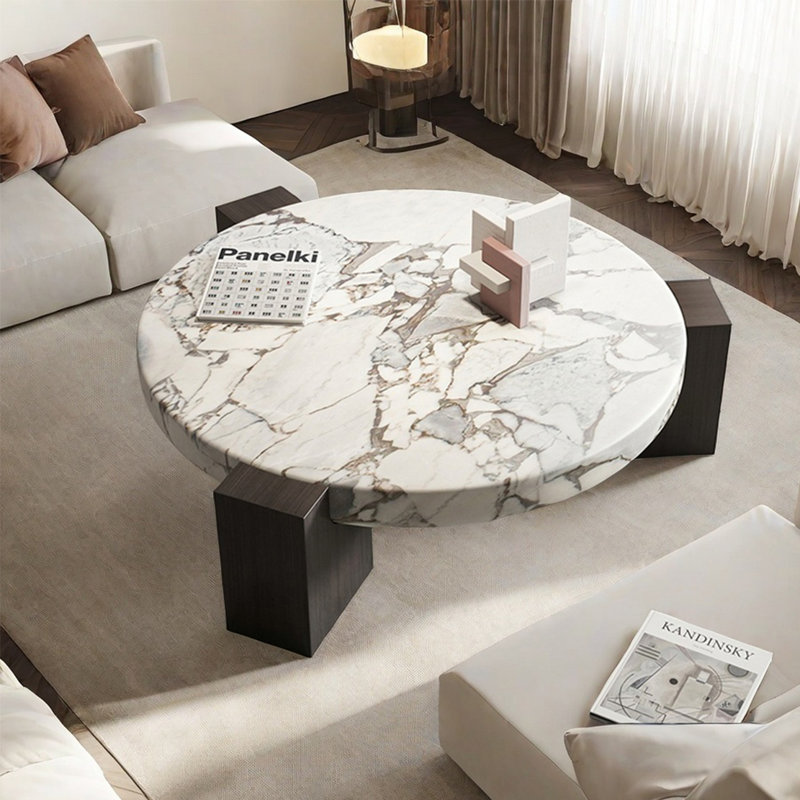 Table basse Creative, H 11,8 po x l 31,5 po x P 31,5 po, Blanc/Noir