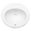Lavabo de salle de bain ovale encastré en céramique blanc 20 po x 18 po avec 3 trous de robinet