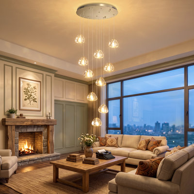 10-lights High Ceiling Glam Chandeliers Black Dimmable