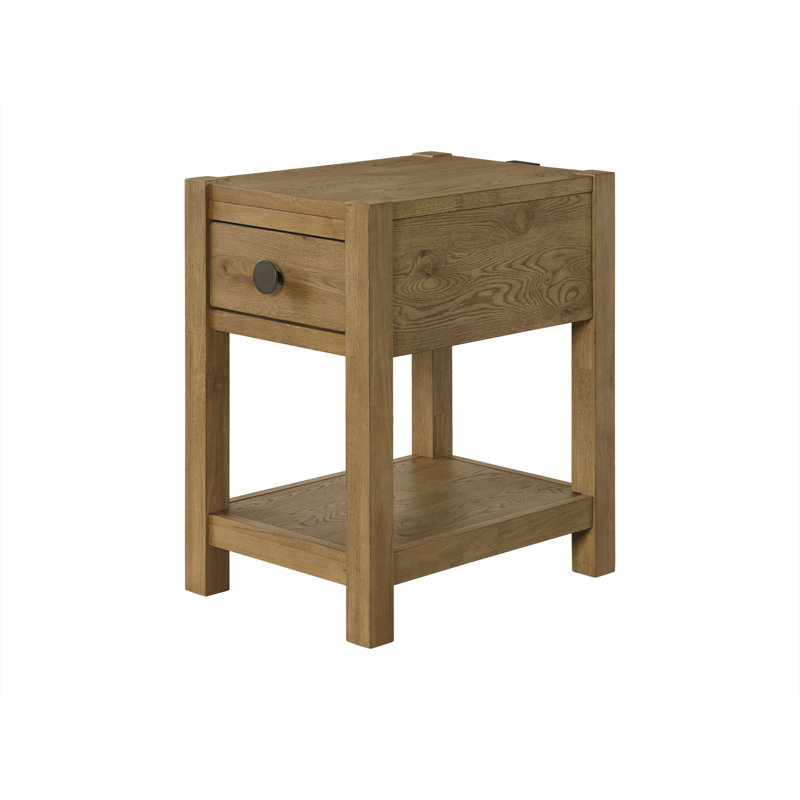 Needham 1 - Drawer 16" Wide End Table with Power