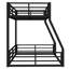 Lit superposé en métal, structure de lit superposé simple au-dessus du plancher complet, lit superposé robuste pour enfants, adolescents, adultes, conception à bruit réduit, noir-180213149