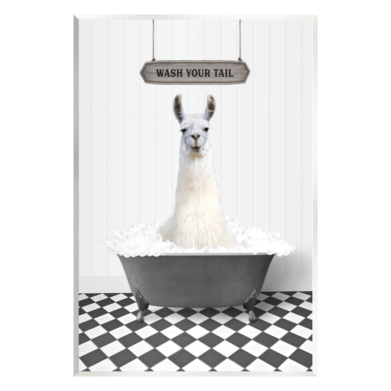 " Wash Your Tail Phrase ", 15" H x 10" W x 0.5" D