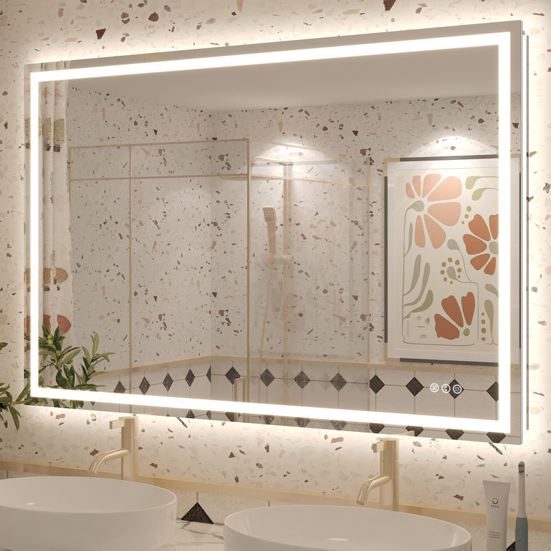 Miroir de salle de bain Molly Framelss, 48 po x 32 po, Transparent