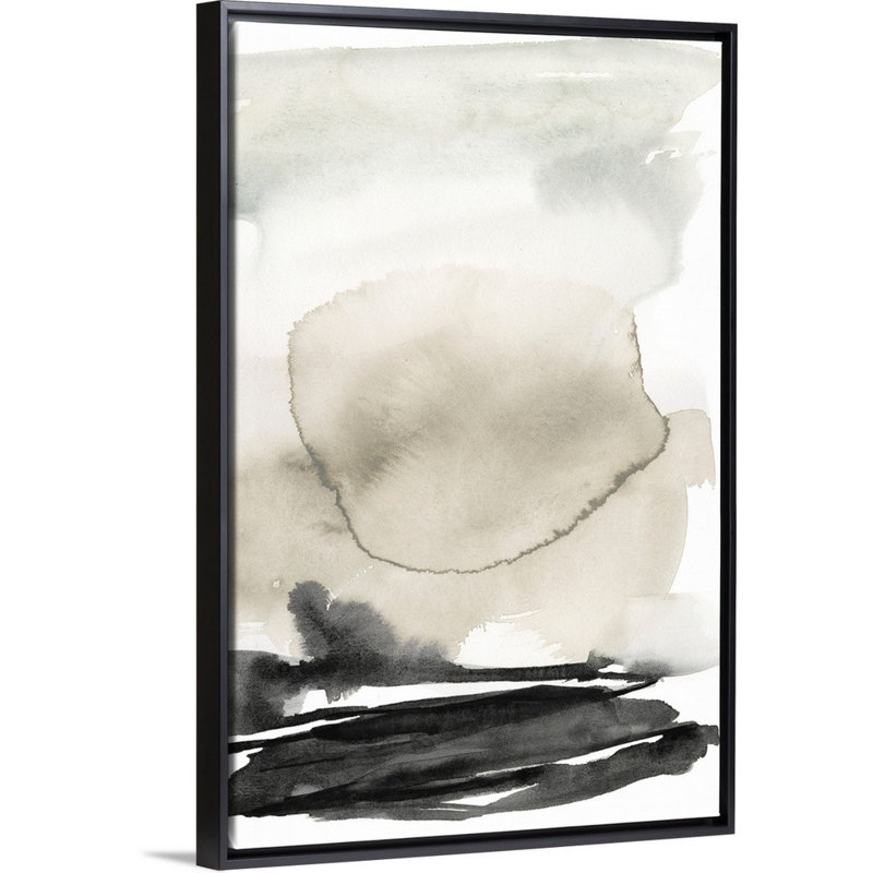 «Ebony Horizon Triptych II» par Jennifer Goldberger - reproduction d'art, H 26 po x l 18 po x P 1,75 po