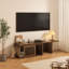 Meuble télé adapté aux animaux de compagnie pour téléviseur de 85 po ou moins, plateau de table rotatif extensible, console de télévision avec espace de vie pour animaux
