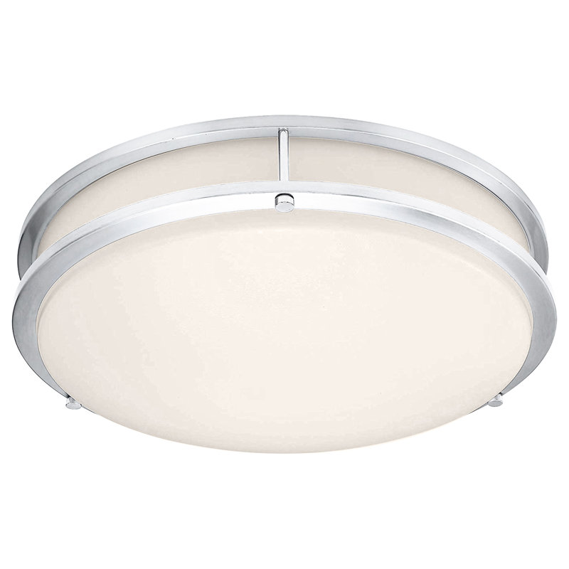 Alexanndra II LED Flush Mount - Acrylic Lens, 4" H x 12" W x 12" D, Chrome