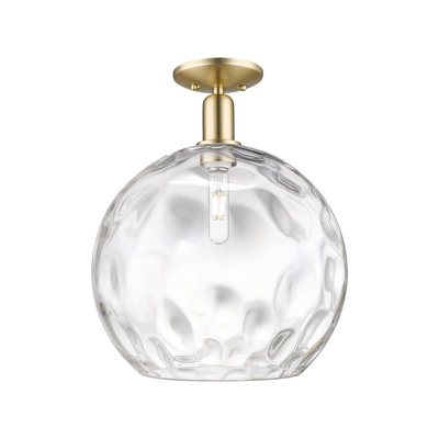 Arcadia - Champlon - 1 Light 13" Semi-Flush Mount - Champagne Bronze Finish - Clear Water Glass Shade