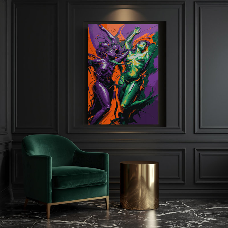 Abstrait art figuratif sur toile mauve 24, H 20 po x l 16 po