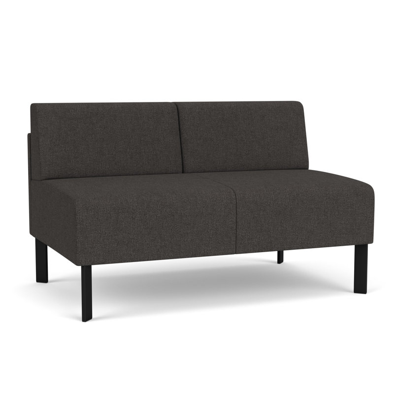 Causeuse sans accoudoirs Luxe Lounge, Acier noir, Bleu fumé Archetype