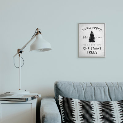 " Vintage Style Christmas Tree Farm Sign Minimal " by Daphne Polselli