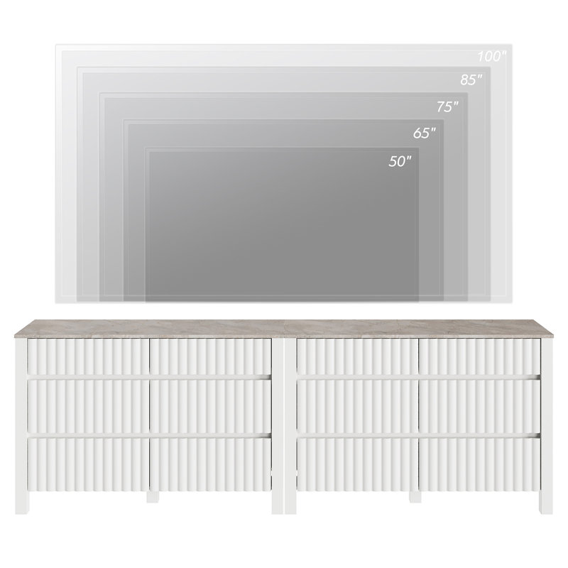 Commode blanche moderne pour chambre à coucher avec 12 tiroirs Fellman