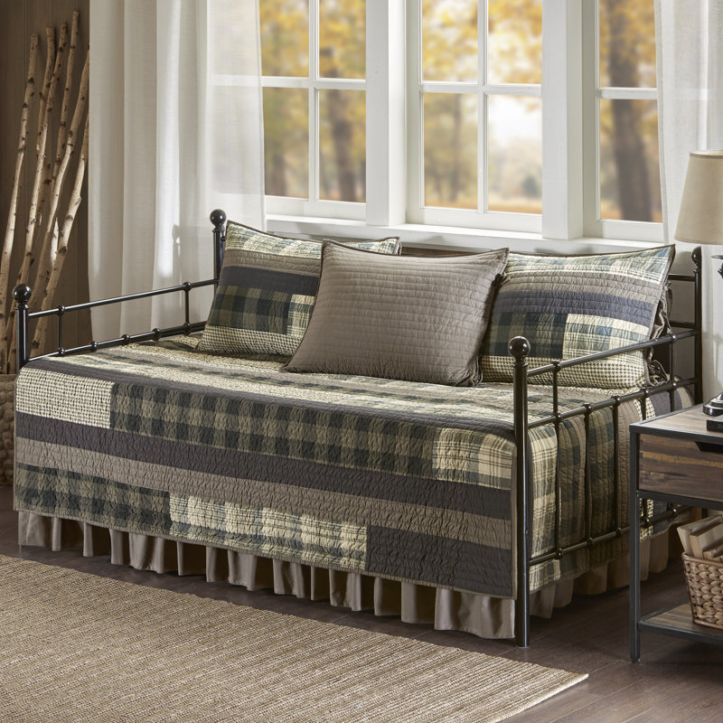 Winter Plains 5-Piece Reversible Cotton Daybed Cover Set in Tan and Brown