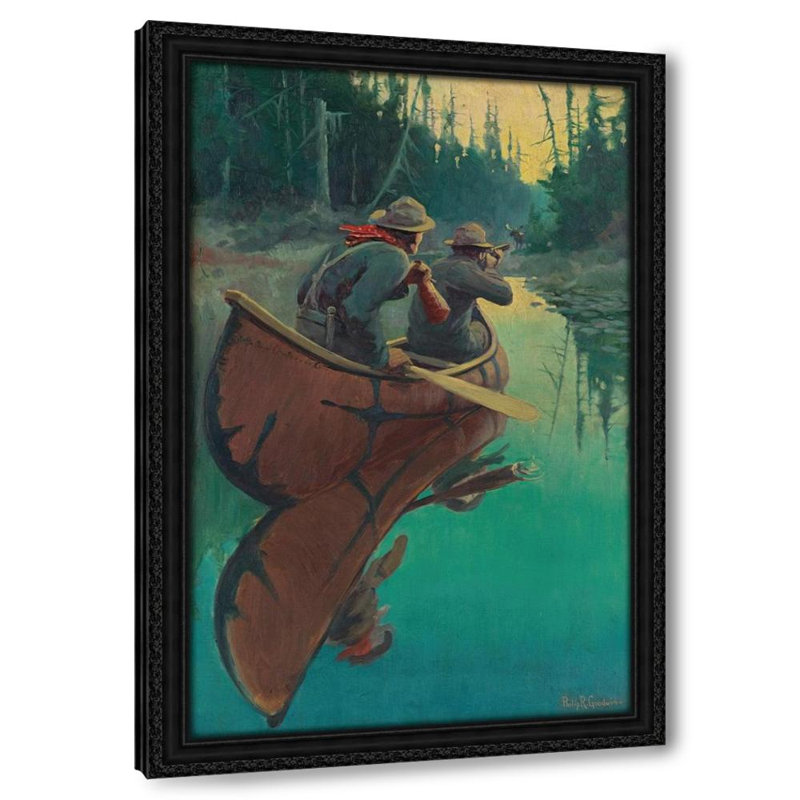 Chasseurs dans un canot