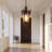 18" H Antique Crown Outdoor Pendant Light, Farmhouse Exterior Hanging Lantern