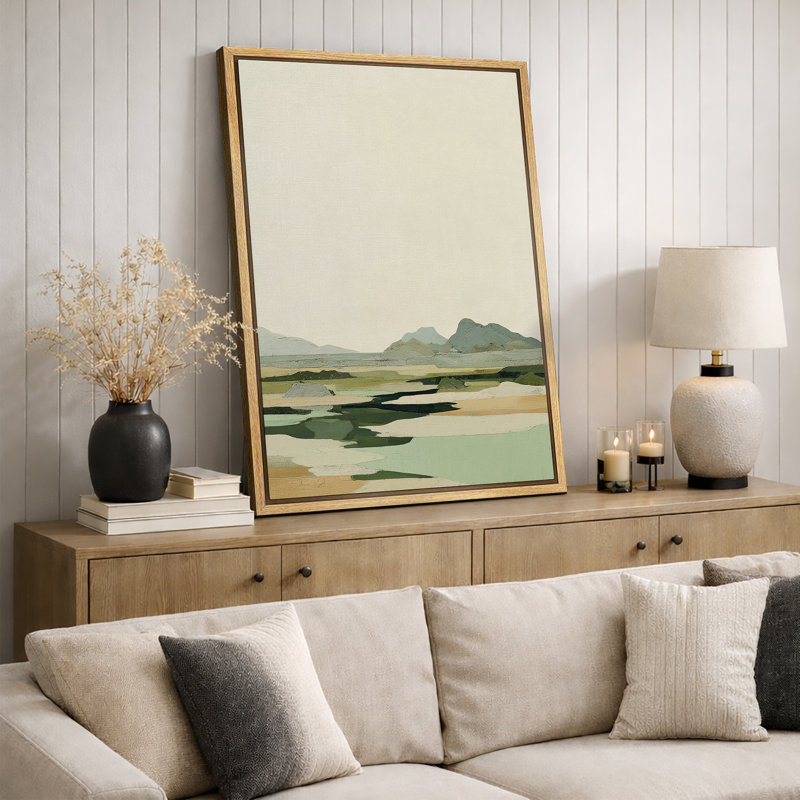 Art minimaliste de paysage de marais côtier, photos de salon, impression sur toile encadrée, impression numérique