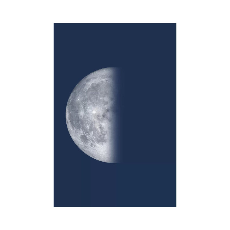 Last Quarter Moon - Blue 1 Piece Wrapped Canvas Wall Art, 101.6 cm H x 66.04 cm W x 3.175 cm D
