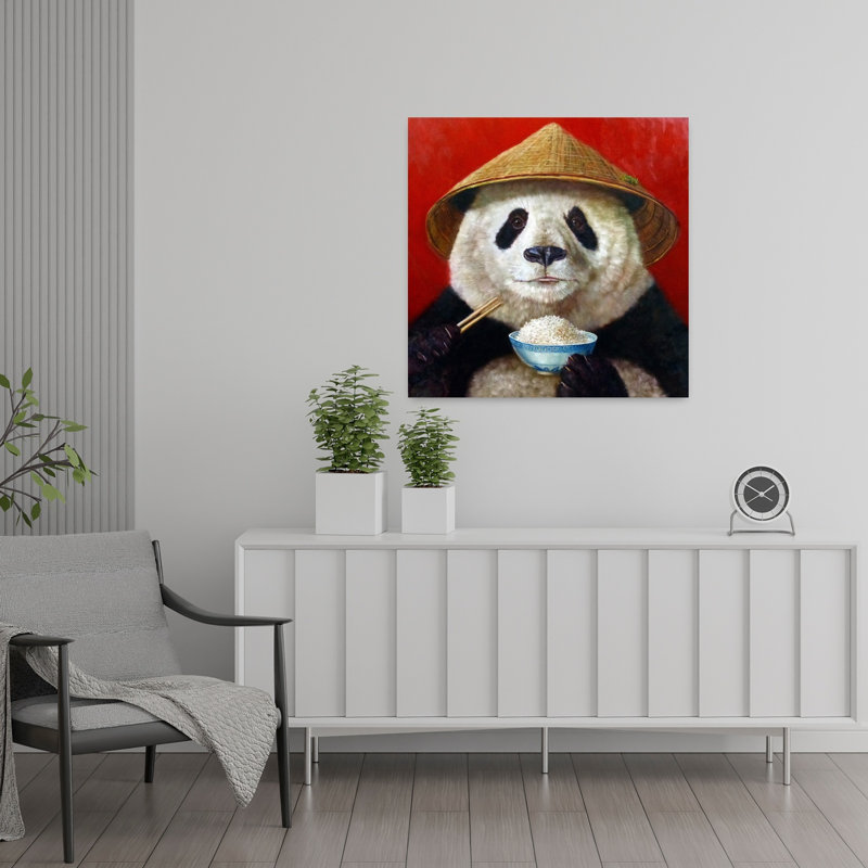 Panda contemporain, art urbain, H 24 po x l 24 po