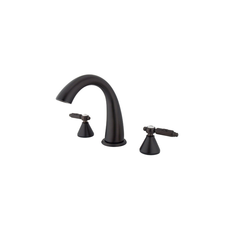 Georgian Double Handle Deck Mounted Roman Tub Faucet, Oil Rubbed Bronze