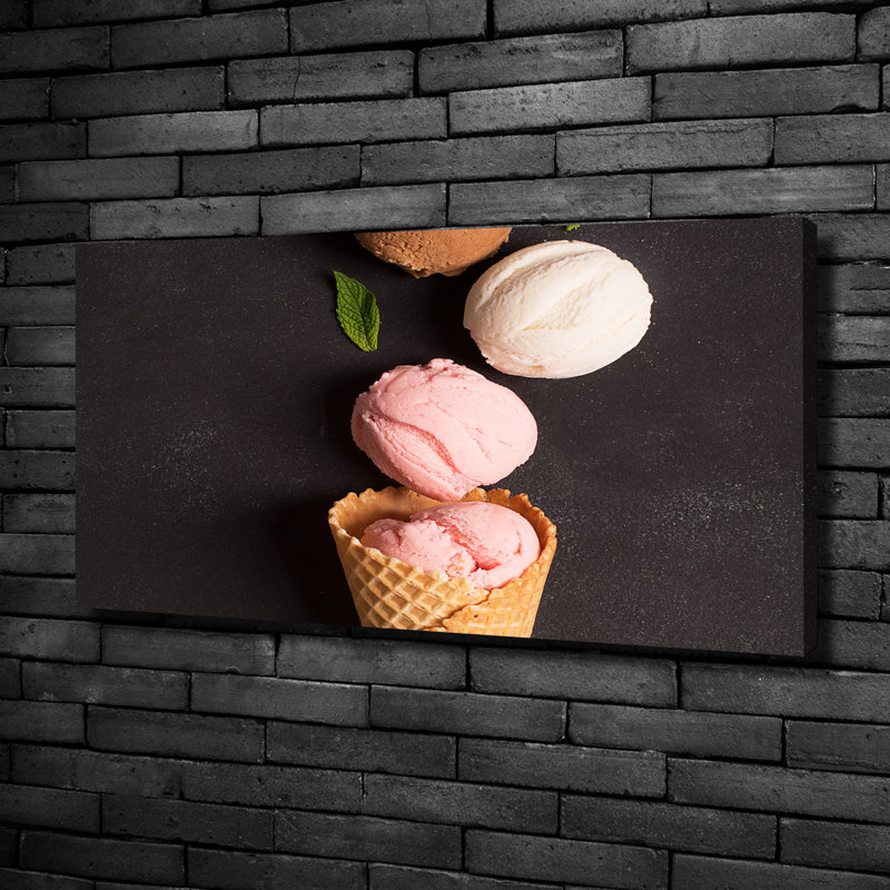 Ice Cream In A Waffle - No Frame Print on Canvas