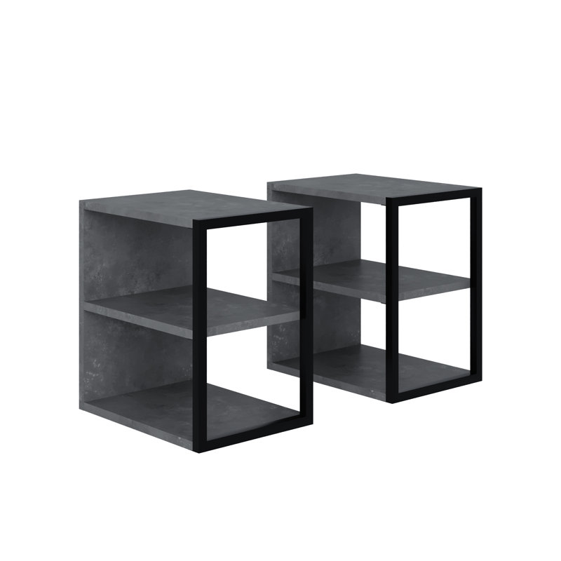 Sebi Side Table Set, Retro Grey