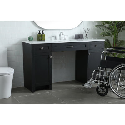 Cooper 60'' Single Bathroom Vanity with Engineered Marble Top