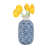 Decorative Ceramic Geometric Table Vase for Home Decor - Patterned Flower Vase for Shelf Styling and Living Room Display, Blue-1419264248