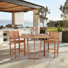 Ensemble bistro en bois de teck avec table carrée 35 "Miami et tabourets de bar avec accoudoirs Abacho